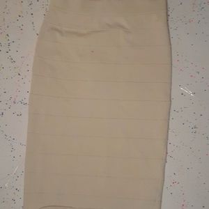 Say What cream long stripped skirt